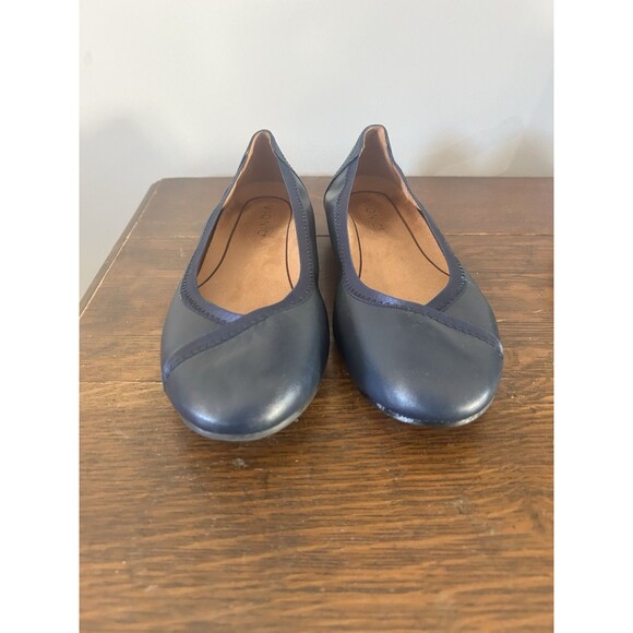 Vionic CAROLL Ballet Flat Shoes Navy Blue Arch Support Size 7.5 Preppy Classic - Picture 2 of 8